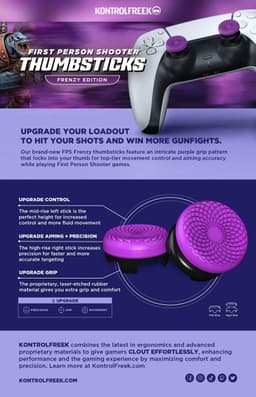 KontrolFreek FPS Freek Frenzy voor Xbox | Performance Thumbsticks | 1 High-Rise, 1 Mid-Rise | Purple/Black — thumbnail 3