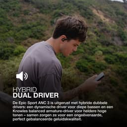 JLab Epic Sport ANC 3 Draadloze Oordopjes - Oortjes Draadloos – LDAC audio - Hybrid Active Noise Cancelling - 56 uur Batterijduur - IP66 Waterbestendig - Aanpasbare EQ3 instellingen - Bluetooth Multipoint - Hardlopen - Zwart — thumbnail 2