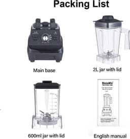 Koopiez Mix Mini Pro - Keuken Mixer - Mini - Smoothie Blender - Baby Food - MilikShake - 1800W - Zwart — thumbnail 4