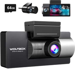 Wolfbox i17 3CH 4K Wifi Gps 64gb dashcam - Camera voor + achter + interieur - Wifi en Gps - Parkeermodus - 3,0 inch Lcd - 4K resolutie - 64gb Micro SD kaart - dashcam voor auto — thumbnail 2