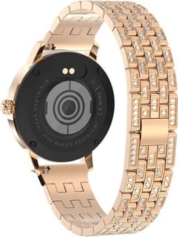 Darenci LustreFit - Luxe Smartwatch - Activity Tracker voor Dames en Heren - Stappenteller - Bloeddrukmeter - Zuurstofmeter - Luxe Stalen Band met Steentjes - Touchscreen - Spatwaterdicht - Roségoud — thumbnail 4