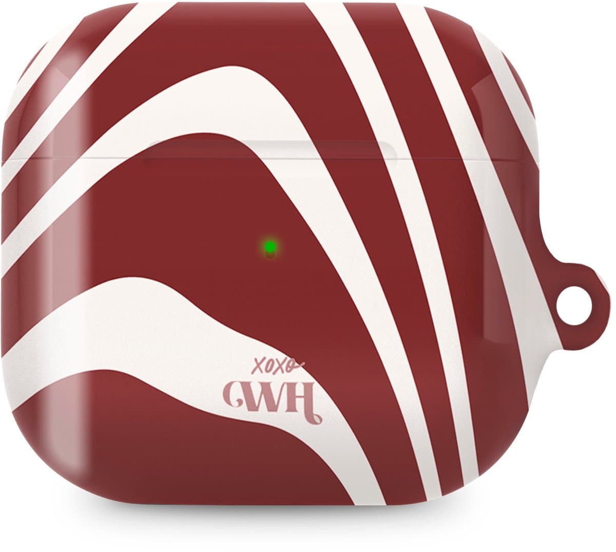 xoxo Wildhearts hoesje geschikt voor AirPods 4 - Boogie Wonderland Red - Ook als telefoonhoesje verkrijgbaar - schokbestendige case - koptelefoonhoes - Beschermhoes met met golvende print - golven - rood — afbeelding 1