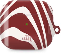 xoxo Wildhearts hoesje geschikt voor AirPods 4 - Boogie Wonderland Red - Ook als telefoonhoesje verkrijgbaar - schokbestendige case - koptelefoonhoes - Beschermhoes met met golvende print - golven - rood — thumbnail 1