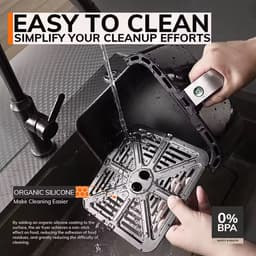 Airfryer - Hete Luchtfriteuse - 5L Elektrische Friteuse / Oven - Oilless Fornuis Met Aanraakingsbediening - Anti-aanbaklaag - Kijkvenster - Familiegrootte - Met beveiligingsslot - Zwart — thumbnail 3