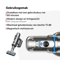 Puppyoo T12 Pure Steelstofzuiger Draadloos met Handstofzuiger - HEPA 12 - Blauw — thumbnail 3