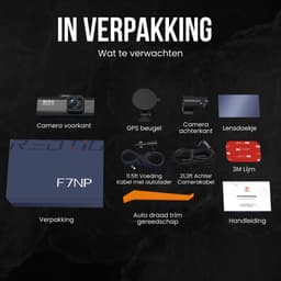 RedTiger F7NP Dual Dashcam voor auto - Ultra 4K & 1080P - Voor en Achter Camera - WiFi en GPS - 3,18 Inch met App - Sony Sensor - Dashcams - Parkeerbewaking - G Sensor - Loop opname - Full HD achter camera - Met 128GB SD Kaart — thumbnail 5
