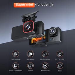 Dual Dashcam - Dashcam Voor Auto 1080p - Voor en Achter Camera – Inclusief 64GB SD-Kaart – Auto Camera Met Parkeerbewaking - Met Nachtzicht – G-Sensor — thumbnail 3