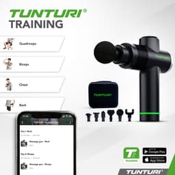 Tunturi MG40 Massage Gun - Massage Apparaat Met Multi Grip - Inclusief 6 Opzetstukken En Koffer - Extra Krachtig en Stil - Incl App — thumbnail 3
