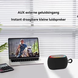 Bluetooth speakers-Draagbare speaker -Draadloze speaker- LED-omgevingsverlichting-krachtige bas-TWS-stereokoppeling-Bluetooth 5.3-Multifunctionele audio-ingangen-AUX-in - TF - Zwart — thumbnail 4
