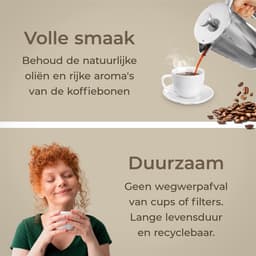 Maevory French Press Koffiemaker - Cafetière - Dubbelwandig - RVS - 350ml — thumbnail 4