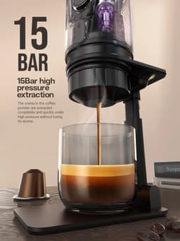 MensStore Draagbaar Koffiezetapparaat - Koffiemachines - Voor Auto & Thuis - 3-in-1 - Compatibel Met DG Cups, Nes Cups En Filter Koffie — thumbnail 4