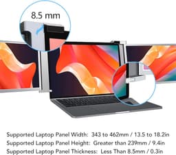 Draagbare Drie-in-een Monitor Extender voor Laptops van 15,6 tot 17,3 Inch — thumbnail 3