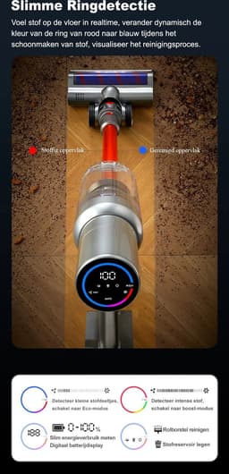 DoneMore® - snoerloze - steelsotfzuiger - handstofzuiger - LED touchscreen - slimme stofsensor - krachtige zuigkracht — thumbnail 3