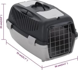 Reismand voor katten 55x36x35 cm - Grijs en zwart, ideaal voor vervoer — thumbnail 4