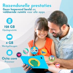 Bon Bon Electronics® 10.1 Inch Kindertablet Pro - Vanaf 3 Jaar – Tablet – Android 13 – 8-Core Processor – 128GB – 4GB RAM - 5000 mAh – Ouderlijk Toezicht – Compleet Pakket – Blauw — thumbnail 2