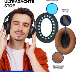 Set Oorkussens geschikt voor Bose QuietComfort 35 ii / 35 / 25 / 15 / 2 / Soundtrue - Soundlink Around-Ear AE2 / AE2W / AE2I - Oorkussens voor koptelefoon - Ear pads headphones bruin — thumbnail 4