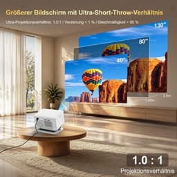 Mini Beamer 1920 x 1080 LED - WiFi 6 Android 14 Smart Projector - Draagbaar Lichtgewicht - HDMI USB Bluetooth - Voor Gaming Onderwijs Thuisbioscoop Zakelijk — thumbnail 3