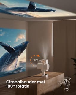 Beamer Draagbaar - 1080P FHD Wifi Bluetooth - 8W Speaker Dolby Audio - Tafelbladmontage - Voor Thuisbioscoop Gaming En Feest — thumbnail 5