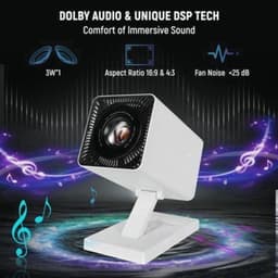 Mini Beamer - 150 ANSI Lumen Wifi6 Bluetooth 5.0 - 1280 x 720 Resolutie - LCD - Draagbaar - Thuisbioscoop — thumbnail 5
