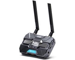 Draadloze HDMI Video Transmitter en Receiver Pro – tot 6 RXs, 400 m ondersteunt HDMI loopout/OLED-scherm/Smart Channel, voor fotografie, laptop, films, tv, monitor, beamer (RX-zwart)