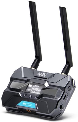Draadloze HDMI Video Transmitter en Receiver Pro – tot 6 RXs, 400 m ondersteunt HDMI loopout/OLED-scherm/Smart Channel, voor fotografie, laptop, films, tv, monitor, beamer (RX-zwart) — thumbnail 1