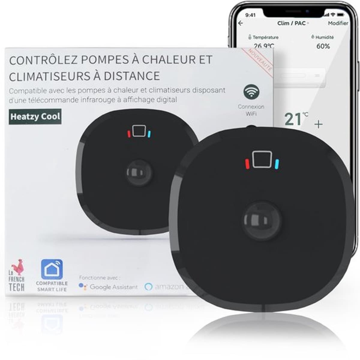 WiFi-thermostaat, intelligente draadloze controller voor warmtepomp en airconditioner, compatibel met,, energie-efficiënt — afbeelding 1