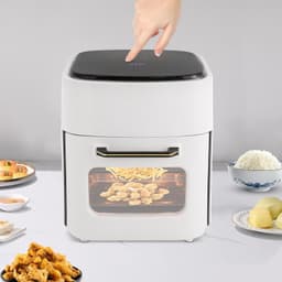Heteluchtfriteuse, 15 liter, friteuse zonder olie, airfryer, luchtheteluchttechnologie, touchscreen, 1400 W, 37,05 x 29 x 37,05 cm, wit — thumbnail 4
