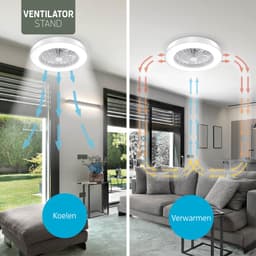 Varin® Smart Ventilator met verlichting - Wit - Tuya Wifi - LED 30W RGBW - Ø 50cm - Super stil - Afstandsbediening smart lamp - Plafondlamp slaapkamer - Plafonniere woonkamer - Plafondlampen - Plafond lamp - Verlichting kinderkamer - Ventilator — thumbnail 2