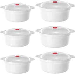 Magnetron servies set 6-delig - 900-1600 ml - met deksel - ideaal voor verwarmen en bewaren - ShopVlot — thumbnail 1