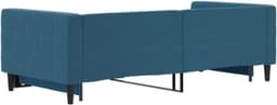 Bedframe, familiebed, tweepersoonsbed, slaapkamermeubel, dagbed, uittrekbaar, blauw, 90x200 cm, fluweel — thumbnail 3