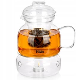 Glazen theepot 1.5L met infuser en waxinelichtje houder — thumbnail 1