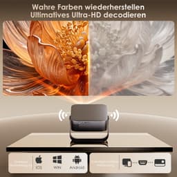 Mini Beamer - 1200 Lumen - Native 1080p Resolutie - LCD - Draagbaar - Voor Thuisbioscoop En Presentaties — thumbnail 2