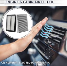 Luchtfilter en cabine voor Nissan Rogue 2.0L 2.5L 14-20 1 set — thumbnail 2