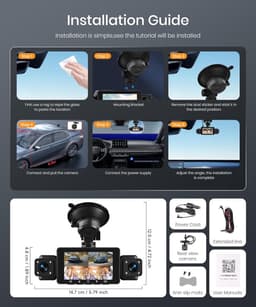 SnelShoppen - 360 Graden 4-Kanaals Dashcam Auto met Wifi Video Opname, Full HD Beeldkwaliteit, Nachtzicht, Beweging Detectie, Ideaal voor Auto en Reis — thumbnail 4