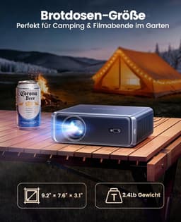 SnelShoppen - 4K Beamer met Auto Focus en Keystone - Netflix-compatibel Projector 1000ANSI - WiFi6 Bluetooth - 1080p Thuisbioscoop & Outdoor (Antracie — thumbnail 4