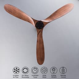 Plafondventilator 52 inch zonder licht - 6 snelheden - Omkeerbare stille DC-motor - Met afstandsbediening - Modern ontwerp - Geschikt voor binnen en buiten — thumbnail 4