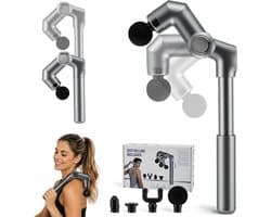 Massagepistool - Grijs - U-vormig met Verlenggreep - Ergonomisch en Inklapbaar - Voor Nek, Rug en Schouders
