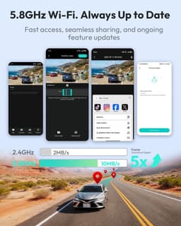 Dashcam voor auto - Zwart - G300H Plus - 4K+1080P Dual Channel Camera met Nachtzicht en Wifi - Voor Veilig Rijden — thumbnail 5