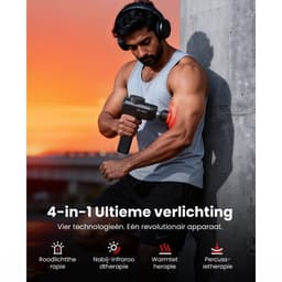 Massage Gun met Infrarood en Warmte – 5 Snelheden – 6 Massagekoppen – 11 mm Amplitude – 120W — thumbnail 3