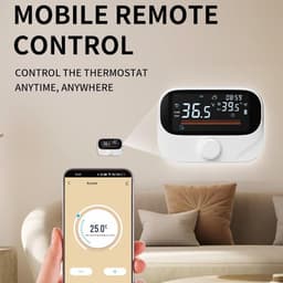 Slimme Thermostaat - App Thermostaat Kamer - Temperatuur Regelen - Spraak en App Bediening - 11.8x8.6cm - Wit — thumbnail 3