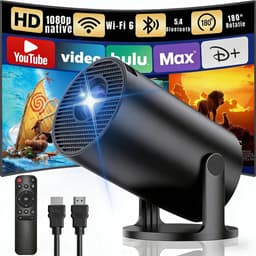 QORA® Draagbare beamer - Beamer - Projector - Mini Beamer - Zwart - 9cm x 9cm x 16cm — thumbnail 1