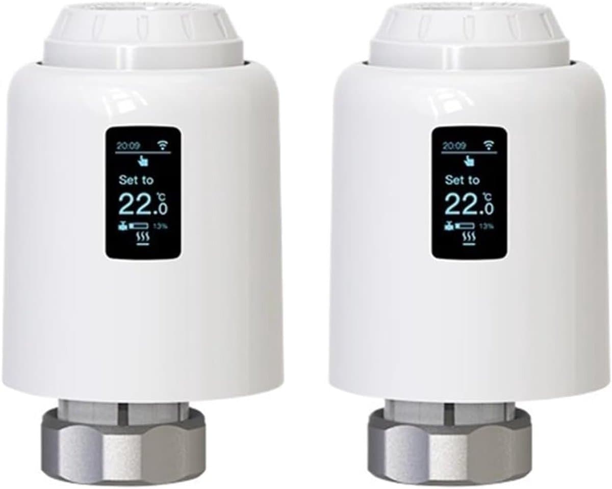 Slimme Thermostaatkop - Radiatorkraan Actuator - Verwarming Regelen - WIFI Afstandsbediening - M30*1.5 - Wit — afbeelding 1
