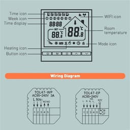 Vloerthermostaat - Temperatuurregelaar - Vloerverwarming - Wifi & App Bediening - 220V - Wit — thumbnail 5