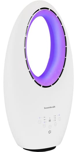 Bauerkraft Bladloze Ventilator met Afstandsbediening – 60W – Fluisterstil – Timer – LED Verlichting – Oscillerend – Witte Ventilator Zonder Bladen — thumbnail 2