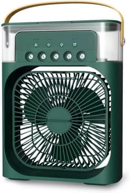 Luchtkoeler Ventilator - Vernevelaar Fan - Persoonlijke Koeling - 5 Verstelbare Nozzles - 600 ml Tank - Groen — thumbnail 1