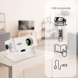 SnelShoppen - Draagbare Mini Beamer 150 ANSI Lumen | HD Projector 720p met Android 13, Auto Focus, WiFi Dual Band en App Streaming voor Feest, Camping — thumbnail 5