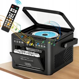 All-in-1 Speler - Retro CD Speler - Cassettespeler - Bluetooth Luidspreker - FM - USB & SD & AUX - 5000mAh - Opnemen - Afstandsbediening - Voor Slaapkamer Woonkamer en Kantoor - Cadeau — thumbnail 1