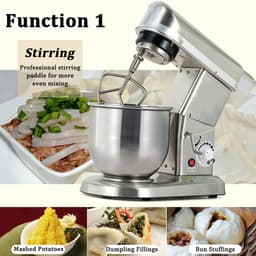 Keukenmixer met Kom - Standmixer Bakken - Thuis Bakken - Krachtige Planetaire Beweging - 7L - Zilver — thumbnail 2