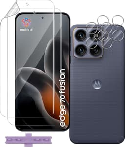 SnelShoppen - 2 + 2 stuks displaybeschermfolie voor Motorola Moto Edge 70 Fusion, TPU-hydrogel, HD, krasbestendig, eenvoudig te installeren, camerabes — thumbnail 1