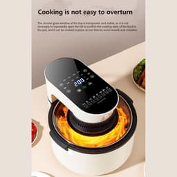 Visuele Airfryer - Oven Pan - Gezond Koken - Annulair Zichtvenster - 5 Liter - Groen — thumbnail 3